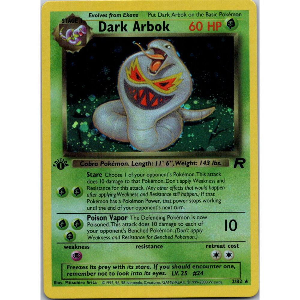 Dark Arbok Rocket 1st Edition "Reprinted"
